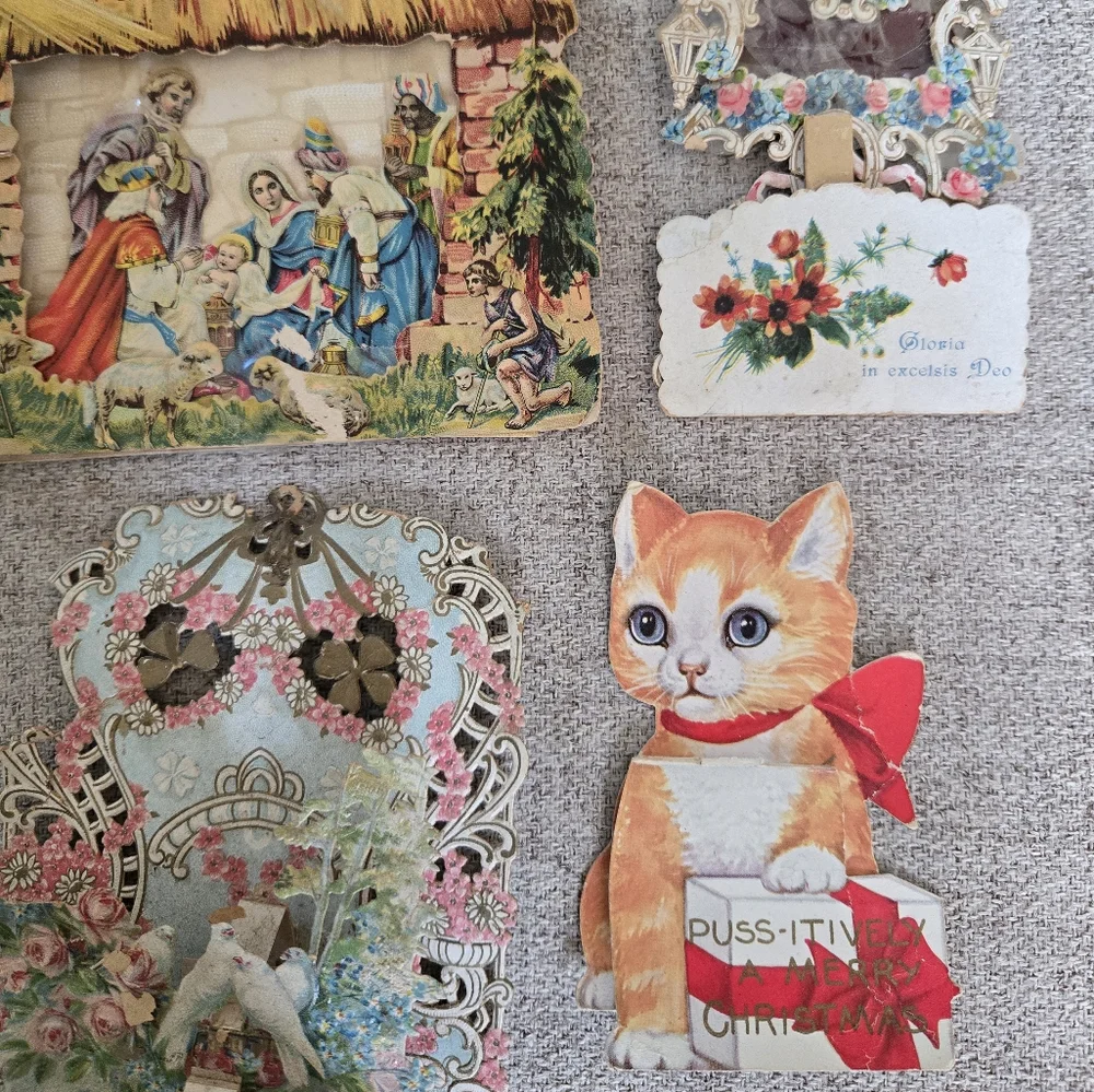 Lot Of 8 Vintage Holiday Greeting Cards Collection